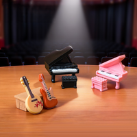 Hars Miniatuur Piano Gitaar Simulatie Muziekinstrumenten Poppenhuis Diy Decoratie Accessoires Mini Desktop Ornamenten
