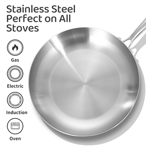 Luxury Triply Stainless Steel Frying Pan <b>Induction</b> Compatible <b>Cookware</b> Big Wok Steak Skillet Nonstick Pot and Pan <b>Set</b> - Product Image 3