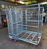 Chariot de stockage pliable en U à 3 côtés ouverts, taille personnalisée, pour supermarché, chariot logistique emboîtable en forme de U