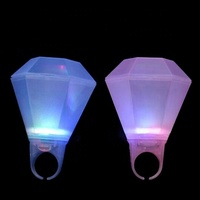 Cincin LED Ring Shot Glass Lampu Berlian Menyala Perhiasan Cincin Gelas Minuman untuk Pesta Bar Ulang Tahun Hadiah Pernikahan