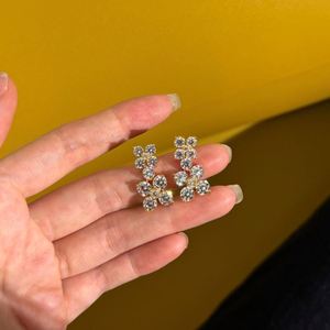 Dylam New Designer Jewelry Classic Design Rhodium 18K Gold Plated Hypoallergenic S925 Silver 5A Zirconia Flower <b>Stud</b> <b>Earrings</b> - Product Image 4