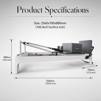 Cama Deslizante de Cinco Piezas para Ejercicios de Yoga y Fisicoculturismo, Cama de Madera para Pilates Reformer