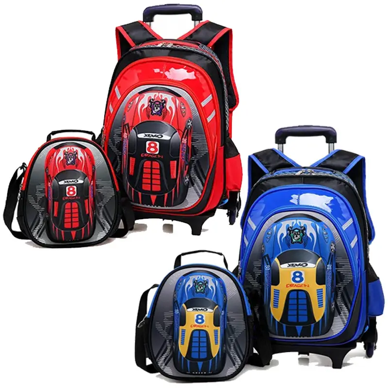 Großhandel neuer Stil einzigartiger Kinder-Ausfahrbare Trolley-Kinder-Schulrucksack Tasche mit 6 Rädern