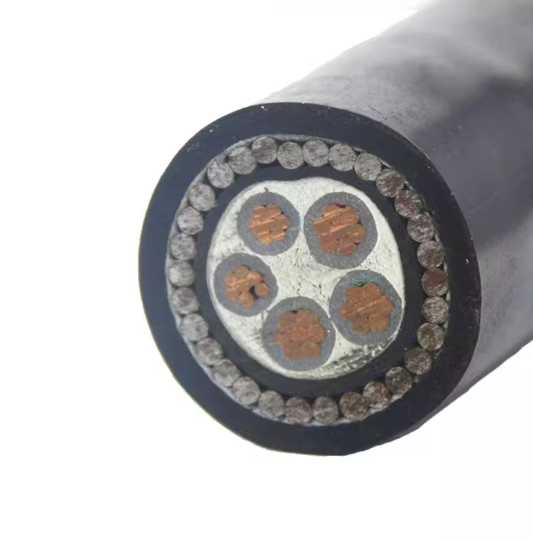 N2xry Yjv32 SWA Steel Armoured XLPE Cable 4+1 Core 0.6/1KV IP54 PVC Jacket Earth 4X25+16mm Bare Copper Conductor Construction
