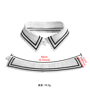 <span class=keywords><strong>Faux</strong></span> <span class=keywords><strong>col</strong></span> en dentelle brodée détachable pour femme robe pull chemise, accessoires de <span class=keywords><strong>col</strong></span> de chemisier décoratifs amovibles - Product Image 2