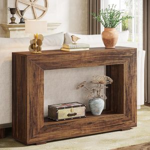 Wood Retro Wood Grain <b>Console</b> <b>Table</b> Long Entryway Hallway Side <b>Table</b> For Living Room Home - Product Image 5