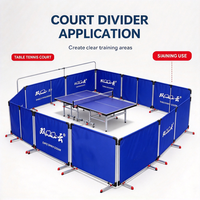 Barrière de tennis de table pliable et assemblable 1,4m*0,75m en tissu Oxford épais 210D420D avec cadre en acier galvanisé