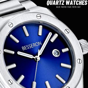Reloj de Cuarzo de Acero Inoxidable Besseron para Hombre, con Logotipo Personalizado de Fábrica, Reloj de Pulsera de Lujo, Manecillas Luminosas, Resistente al Agua, a la Moda - Product Image 5