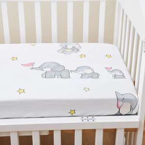 Hot Sale Waterproof Baby <strong>Cot</strong> <strong>Bedsheet</strong> 100% Organic Combed Cotton Crib Breathable Fitted Bed Sheet - Product Image 2