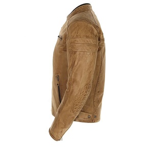 เสื้อแจ็กเก็ตมอเตอร์ไซด์หนังแท้สำหรับผู้ชายเสื้อแข่งมอเตอร์ไซด์ - Product Image 4