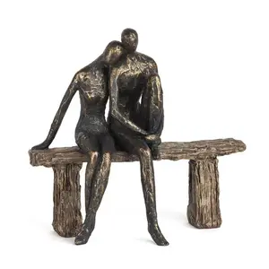现代公园装饰抽象青铜男女坐椅雕像雕塑待售
