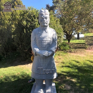 Statue de <span class=keywords><strong>guerriers</strong></span> de terracotta <span class=keywords><strong>chinois</strong></span> traditionnels grandeur nature en marbre naturel pour jardin extérieur - Vente en gros - Product Image 2