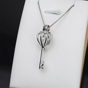 Colgante de Plata S925 Versión Coreana, Jaula de Pájaro Moderna, Accesorio DIY Personalizado, Producto Semiterminado de 7-8 Pulgadas - Product Image 4