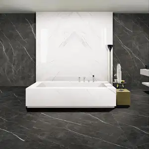 SHIHUI Artificial Grey Sintered Stone Slab Porcelain Tile Marble Style Modern Indoor Wall Hotel Lobby Reception Desk