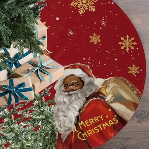 Jupe de sapin de Noël YUELIAN rouge et noire avec flocons de neige pour la décoration des fêtes - Product Image 2