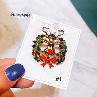 Vente en gros de broche strass arbre de Noël coloré bijoux en alliage pour enfants cadeau de Noël pour fête mariage fiançailles