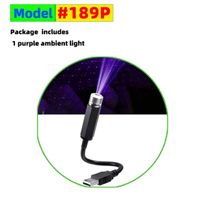 ไฟโปรเจคเตอร์ LED สร้างบรรยากาศดวงดาวในรถยนต์ แสงเลเซอร์สีม่วงแดง 3W/5W สำหรับตกแต่งภายในรถยนต์ - Product Image 2