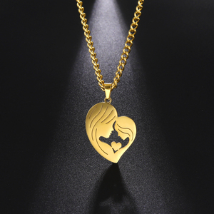 Collana mamma e figlia in acciaio inossidabile con ciondolo collana mamma in oro 18 carati per il regalo di compleanno di natale del ringraziamento - Product Image 1