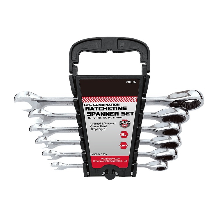 72 tooth 6 Pc hand tool universal multi tool open end combination spanner ratchet wrench set