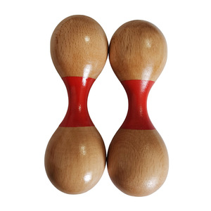 Maraca en bois en gros, instrument de percussion manuel, son clair, jouet musical pour fêtes et spectacles - Product Image 1