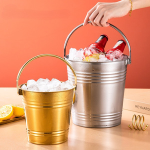 Cubeta Metálica Moderna para Alimentos y Bebidas, Cubeta de Hielo de Acero Inoxidable para Uso Doméstico y Comercial, para Bar, Hotel, para Champaña y Cerveza - Product Image 1