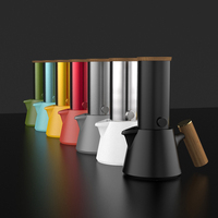 Cafetière à froid en céramique DHPO, ensemble café et thé avec poignée et couvercle en bois, 600 ml, facile à nettoyer, cadeau de Noël