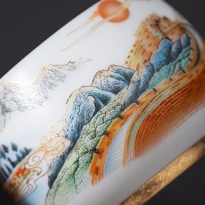 Juego <span class=keywords><strong>de</strong></span> Té Kung Fu Grande Dorado Hecho a Mano, Estilo Chino, Taza <span class=keywords><strong>de</strong></span> Cien Bendiciones con <span class=keywords><strong>Sutra</strong></span> del Corazón - Product Image 3