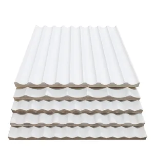 Best Selling Primed Fluted MDF Wall Panel White Moisture Proof Priming Paint Decoration Panel Good Price Architectural Products