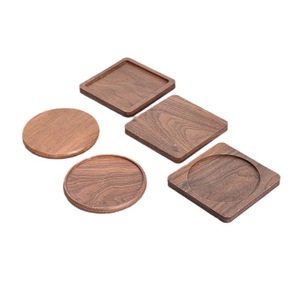 Wooden Coasters Square Round Heat Insulating Mats For Coffee Tea Cup Holder <b>Solid</b> <b>Wood</b> <b>Desk</b> Mat Shandong Made - Product Image 5