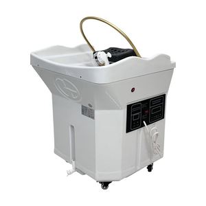 Bac à shampoing portable avec système de stockage et de circulation d'eau de 60 L, sans plomberie requise, pour les soins de spa capillaire - Product Image 1