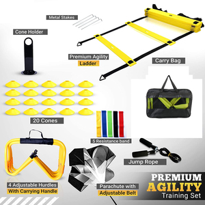 Ensemble d'Équipement d'Agilité en Gros pour l'<span class=keywords><strong>Entraînement</strong></span> : Échelle d'Agilité, Échelle de Vitesse et Kit de Cône avec Sac, Accessoires d'<span class=keywords><strong>Entraînement</strong></span> de Football - Product Image 2