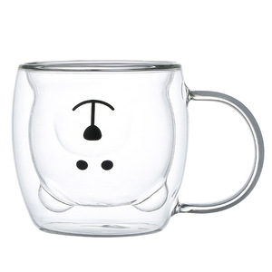 Verrerie faite à la main <span class=keywords><strong>de</strong></span> 250ml à double paroi en verre tasse intérieure <span class=keywords><strong>ours</strong></span> à haute teneur en borosilicate tasse à café en verre design vente en gros - Product Image 6
