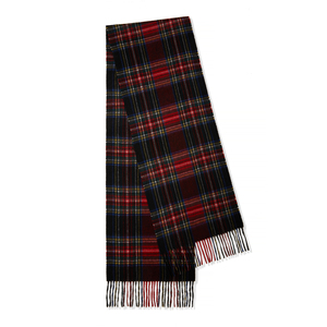 Bufanda a cuadros cepillada tejida de Cachemira pura <span class=keywords><strong>C</strong></span>, chal de tartán de invierno para mujer, OEM personalizado de lana de lujo - Product Image 2