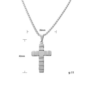 Men's Stainless Steel <b>Cross</b> Pendant Necklace Geometric Design Punk Style Fashion Jewelry 12048 - Product Image 4