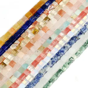 4/6/8mm Jaspers perline quadrate di cristallo agate di pietra naturale amazzonite branelli allentati del cubo per la fabbricazione di gioielli fai da te - Product Image 3