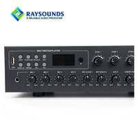 Amplificateur de puissance audio commercial 150W, amplificateur de sonorisation PA 100V 70V 4-16 Ohms avec Bluetooth USB pour écoles et commerces