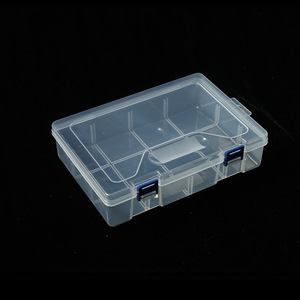 Transparent Plastic Double Layer 8 Compartment Storage <b>Box</b> For Home Desktop Organization Rectangle Covered - Product Image 2