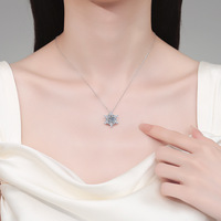 Pendentif hexagonal en argent S925 entièrement serti de moissanite, collier personnalisé tendance, bijoux de mariage pour femmes, cadeau