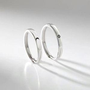 Anillos de Pareja al por Mayor 2021, Anillos Ajustables de Cobre para Hombre y Mujer, Diseño de Sol y Luna, Anillo de Boda para Mujer - Product Image 4
