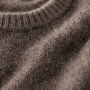 Pull Ras du Cou <span class=keywords><strong>Homme</strong></span> en Mohair Brossé 7GG, Style Lourd et Moelleux, Broderie Décontractée, Tricot Ample - Product Image 4