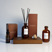 Diffuseur de parfum en bâtonnets aux huiles essentielles végétales naturelles, sans alcool, écologique et sûr, coffret cadeau de la marque AIKUN