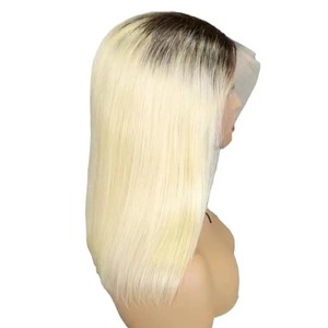 Peluca de Cabello Humano Virgen con Cutícula Alineada, Doble Trama, Estilo Bob Liso, con Cierre Kim, 100% Cabello Humano, Frente de Encaje Transparente, para Mujeres Negras - Product Image 5