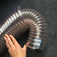 Tuyau d'aspiration flexible transparent en PU de 4 pouces pour le drainage, la ventilation et l'élimination des poussières industrielles.