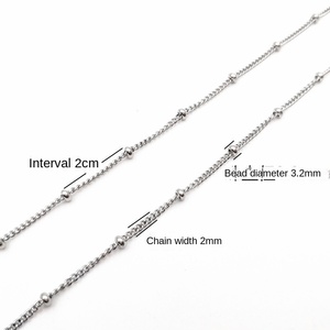 Stainless Steel Beaded <b>Chain</b> and Curb <b>Chain</b> With <b>Extended</b> - Product Image 6