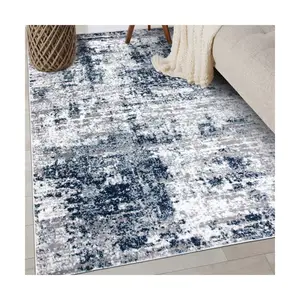 时尚平纹涤纶廉价定制设计花式蓬松客厅地毯