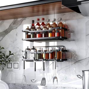 Nouveau porte-savon mural moderne en acier inoxydable à double niveau, étanche, avec rangement pour bouteilles d'assaisonnement - Product Image 3