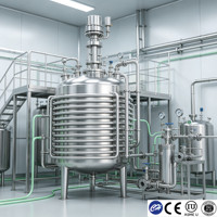 Réacteur en acier inoxydable 304 SS à double enveloppe 300L, réservoir de stockage pour synthèse chimique fine, homologué CE, avec contrôle de température et extensible