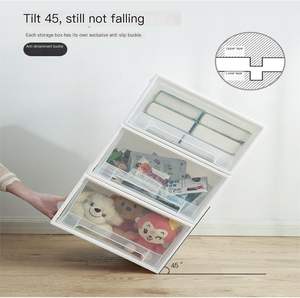 Organizador de Ropa Transparente, Apilable, Plegable, Desmontable, Minimalista, de Plástico Transparente y Grueso, con Cajones, para Venta al Por Mayor - Product Image 4