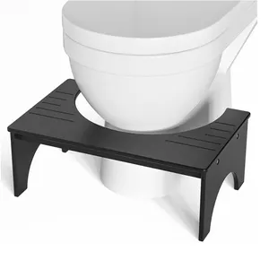 Kunden spezifischer schwarzer Toiletten hocker Squat Poop Hocker für Erwachsene und Kinder Bambus fuß Töpfchen Tritt hocker für Badezimmer