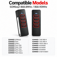 Télécommande de porte de garage compatible avec SOMMER Pearl SOMloq2 868,8 MHz/868,95 MHz, émetteur de remplacement à 4 boutons 4018 4019